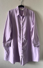 Tuckernuck Pomander Place Oxford Harris Shirt Dress Size L Lavender Lilac Purple