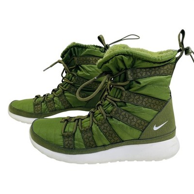 Nike Roshe Run Hi SneakerBoot Dark Loden Green Olive 615968-301 Womens 12