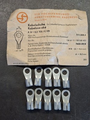 10x Kabelschuhe 8x8,2 DDR, Oldtimer, IFA, Trabant, Wartburg
