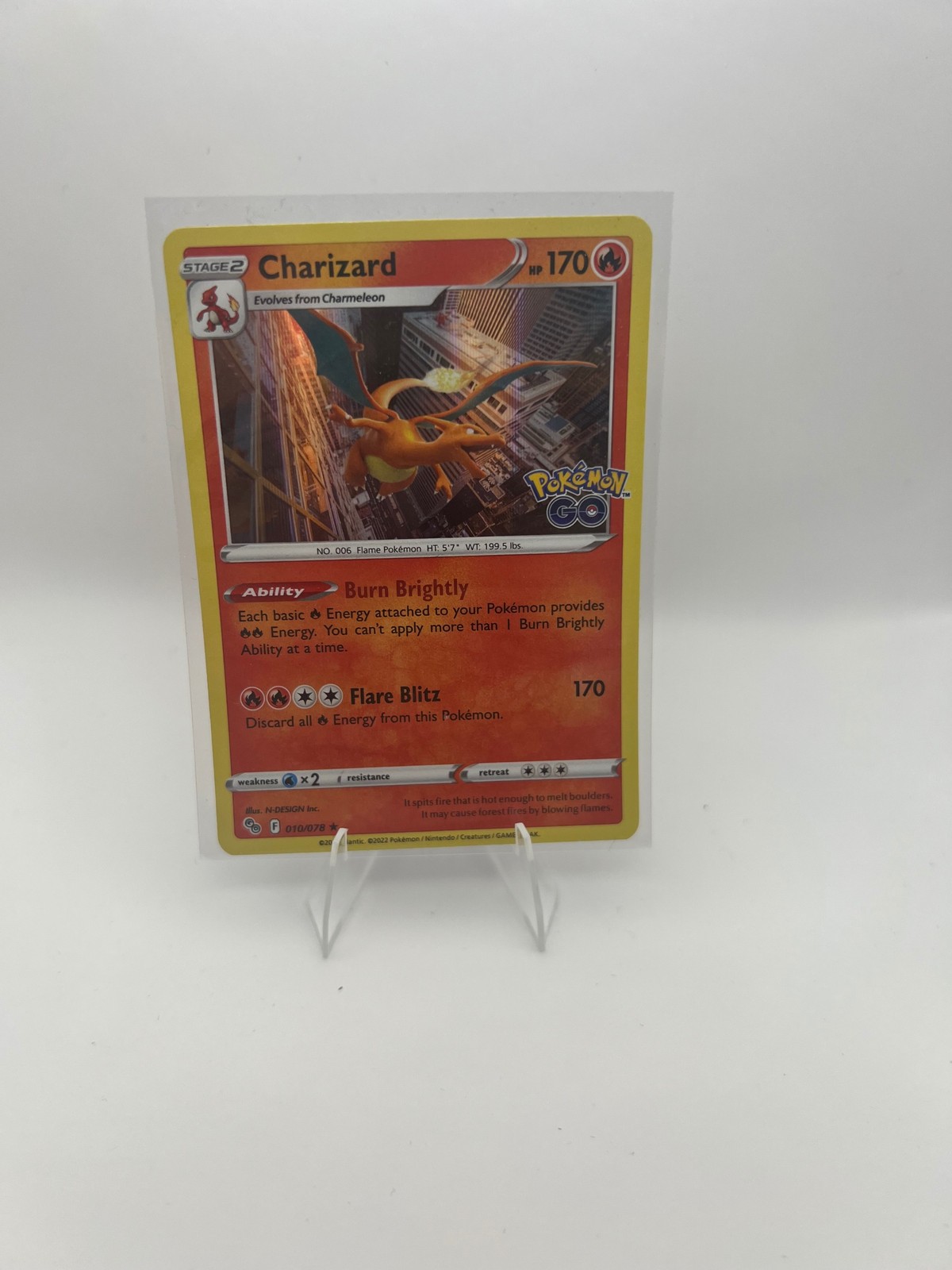 Charizard 010/078 Holo Rare Pokemon GO Pokemon Near Mint