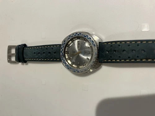 Seiko 6119-7173 Vintage Automatic Day-Date Blue Check Bezel “Rally Diver”