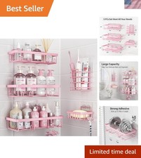 5 Pack Shower Caddy Organizer Rack Shelf for Inside Shower, Adhesive Bathroom...