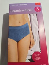Carole Hochman Women's 5-Pack Full Coverage Seamless Brief, Multicolor, Size M