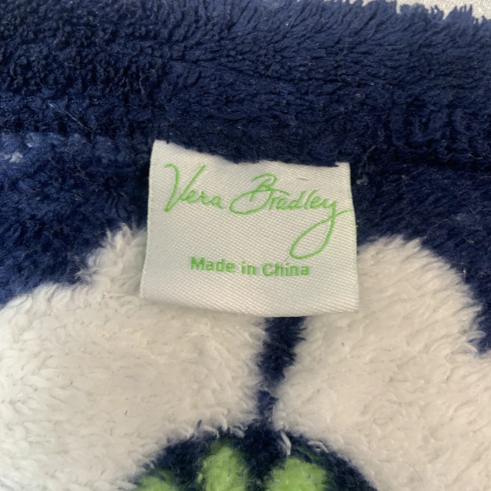 Manta de felpa de viaje Vera Bradley Lucky You polar 50x80 azul marino floral Foto 3 de 4