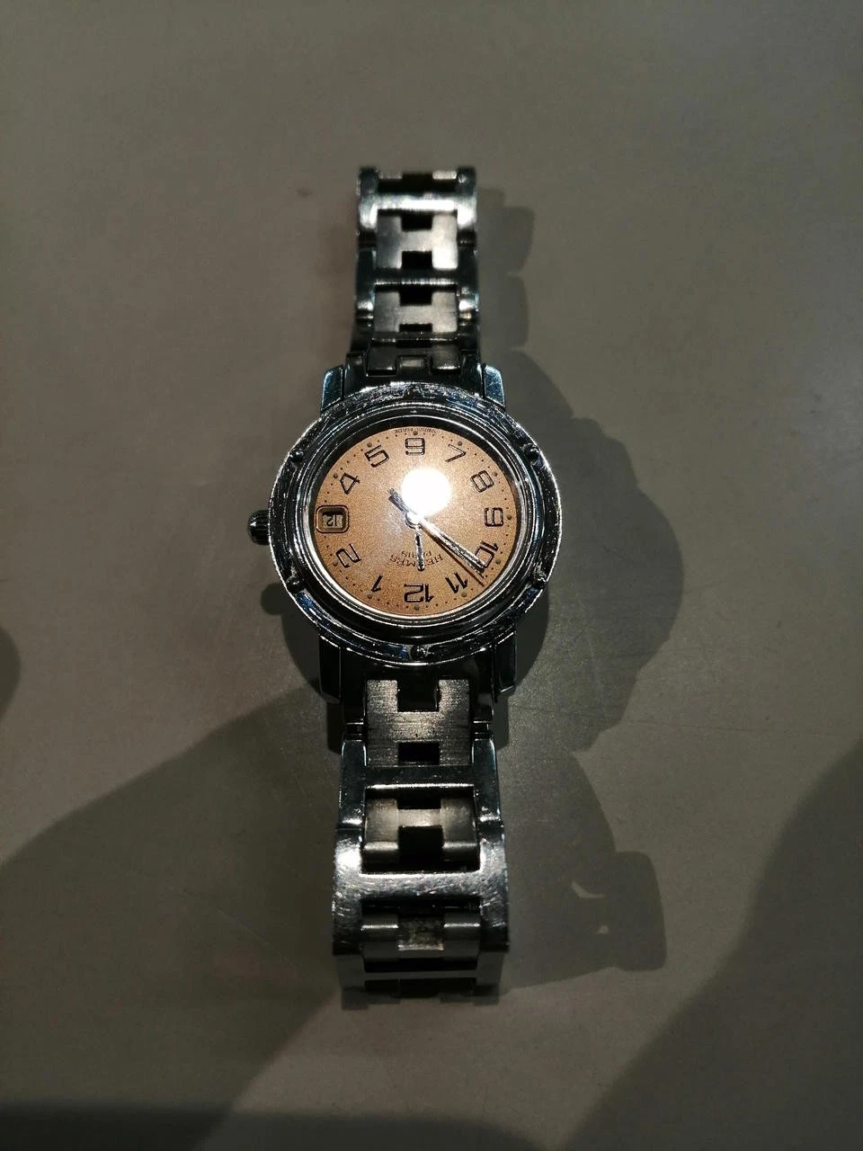 HERMÈS Orologio Hermes Champagne Clipper Data Kizu Cl4 210 U Elegante 37mm