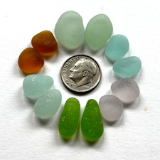 Surf Tumbled Sea Glass   Jewelry Quality   6 Matching PAIRS Sm Scale 12 Pieces