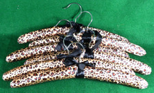 6 Padded Hangers Leapord Print With Black Bow