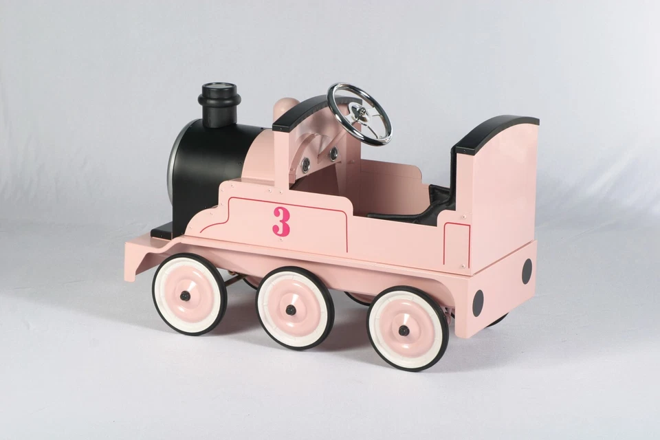 Coche de pedales de tren de metal estilo vintage clásico rosa - tamaño completo elección de regalo perfecta Foto 2 de 4