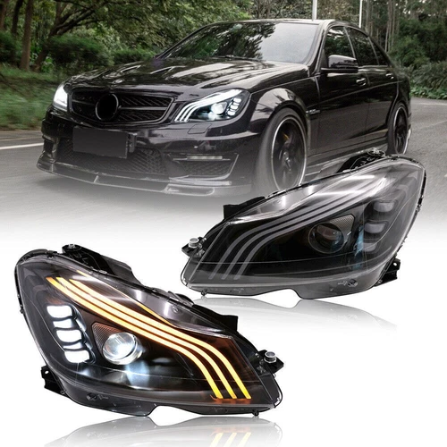 Pair For Mercedes Benz W204 C250 2011-2014 LED Headlights DRL Head Lamp Assembly - Picture 7 of 24