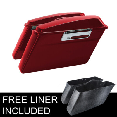 Red Hard Saddlebags Fit For Harley Touring Road Street Glide 1994-2013 2012 2011
