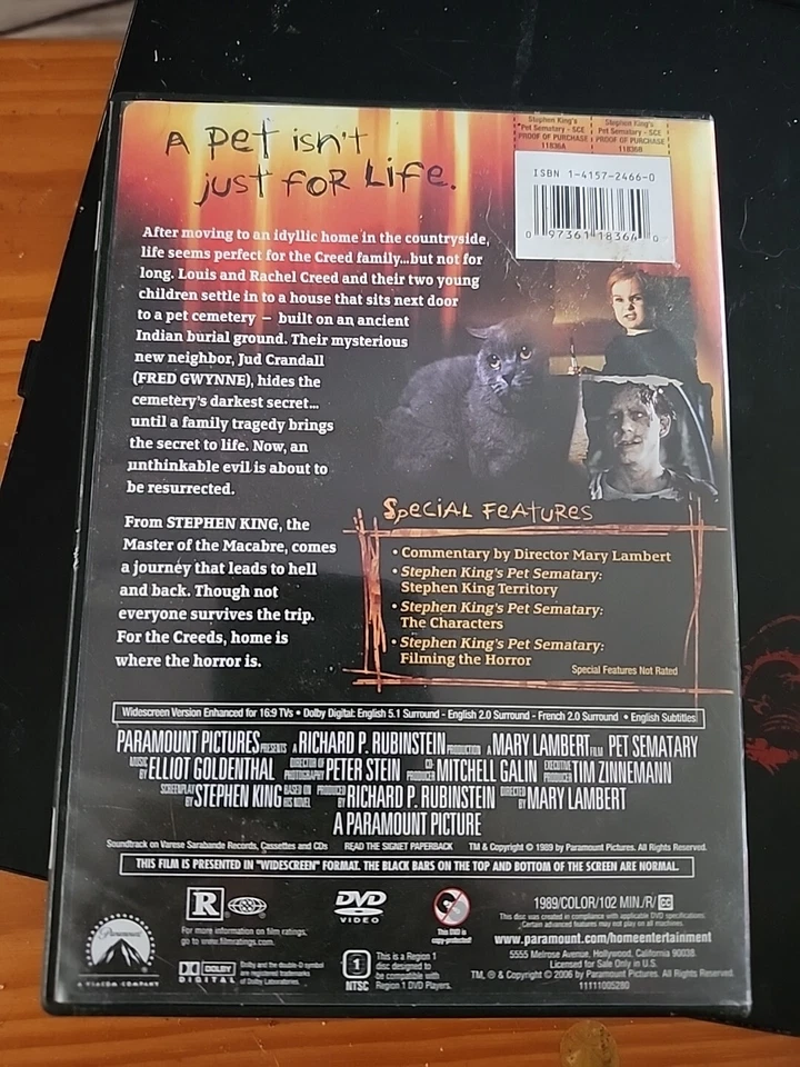 Pet Sematary DVD 2006 Special Collector’s Edition Stephen King Horror Movie (200 - Image 2 of 3