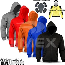 Motorcycle Kavlar Hoodie Hoody Full Protective Armour Lined Fleece Protection