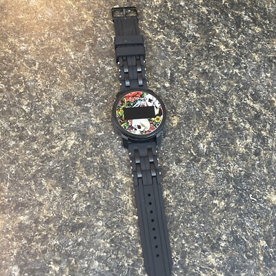 Ed Hardy Men's Black Silicone Strap Watch 48mm | eBay