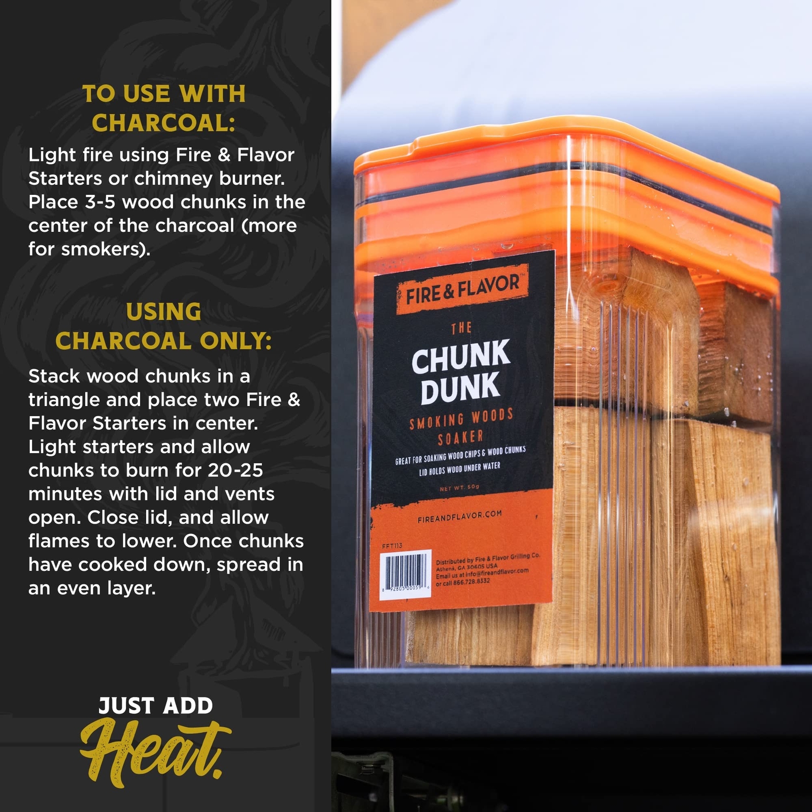 Fire & Flavor Oak Wood Chunks for Smoking and Grilling - All-Natural, Long-La...