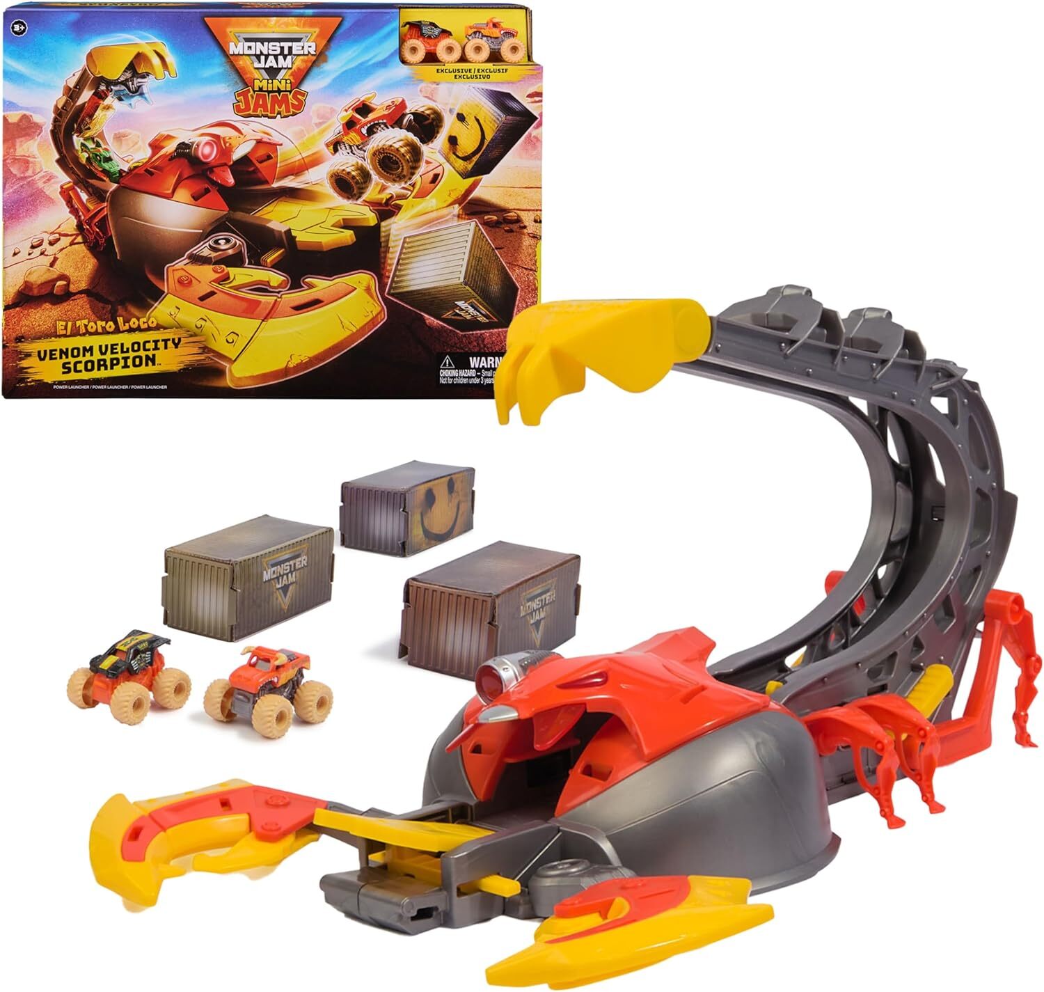 Monster Jam, игровой набор El Toro Loco Venom Velocity Scorpion, мини-джемы, 2 эксклюзивных
