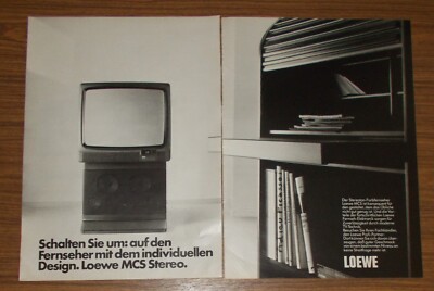 Seltene Werbung vintage LOEWE MCS STEREO Fernseher mit individuellem Design 1982