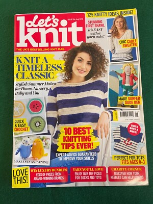 LETS KNIT AUG 2018 10 BEST KNITTING TIPS EVER SURFER DUDE BEN CHIC CABLE SWEATER