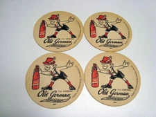 Vintage Herman Old German Coasters, Set of 4, Queen City, Cumberland, MD