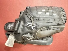 RAWLINGS Black Leather Baseball Glove PL129FB, 11", Players Series, Basket-Web