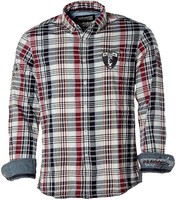 Arqueonautas Herren Langarm Karohemd Hemd Button-Down Kragen Kariert Rot M A3854