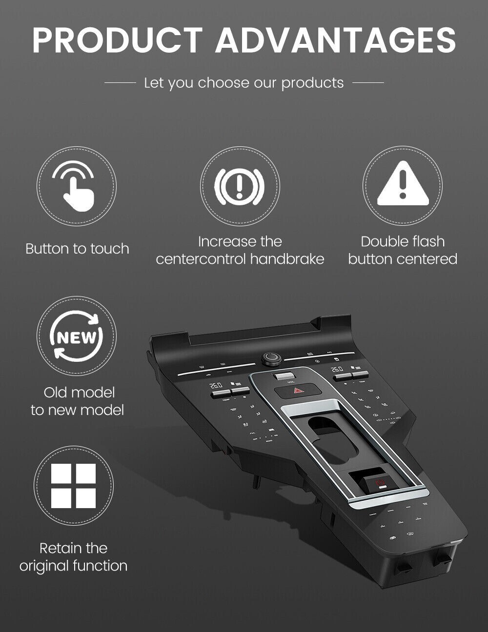 For Porsche Cayenne 2010-2017 Black Touch Control AC Button Panel Console Trim