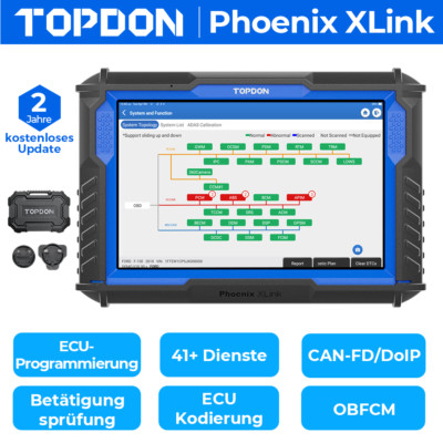 TOPDON Phoenix Xlink KFZ OBD2 Diagnosegerät DOIP ECU Programmier CAN FD 41+Reset
