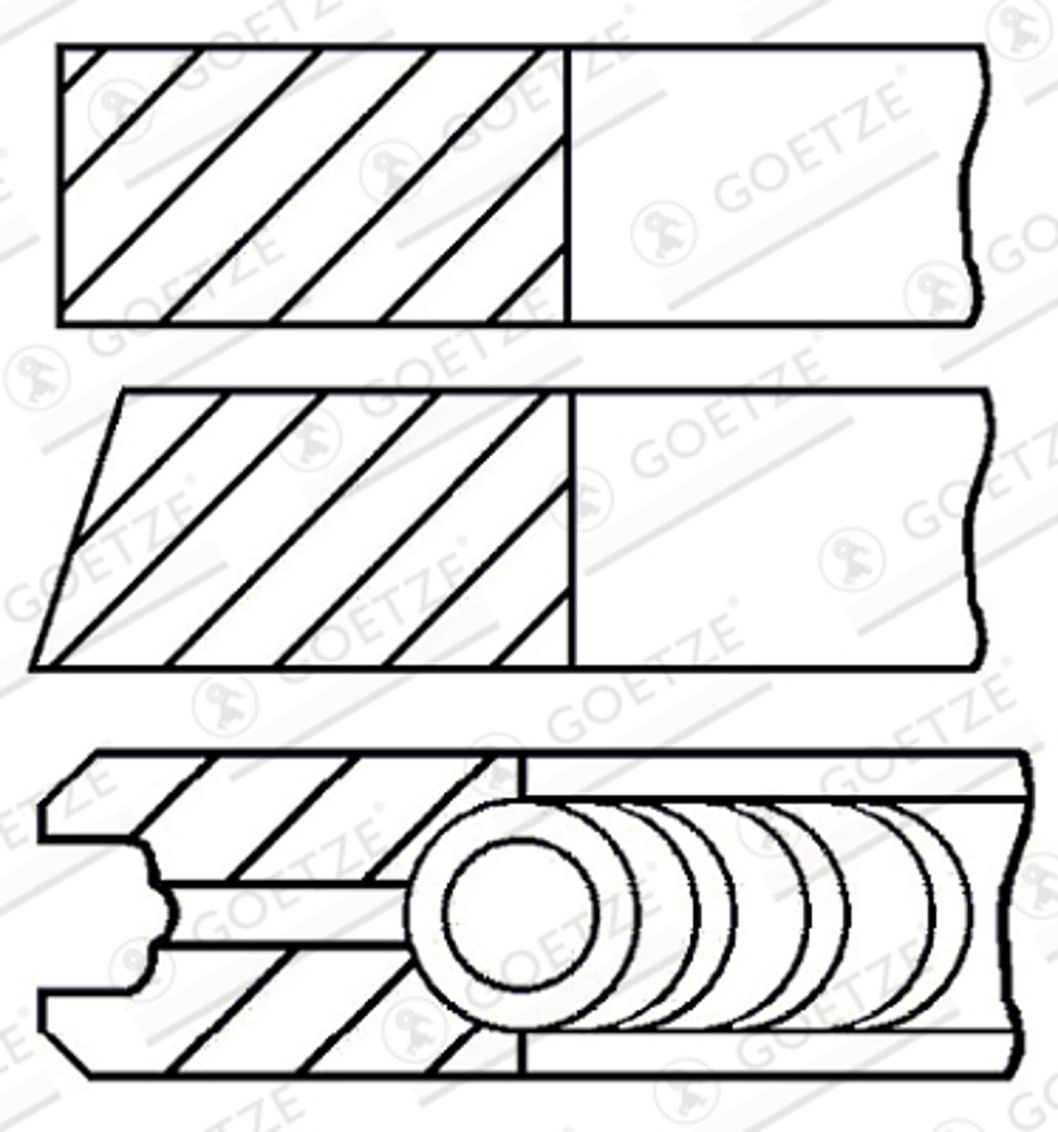 Segments de piston 73.00 1.4D-4D STD pour stopper la fumée bleue et la consommation d'huile