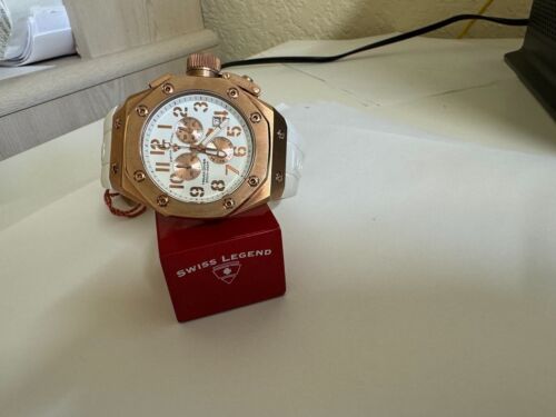 Swiss Legend 10541-RG-02-RA Trimix Diver Chronograph Watch WHITE/ ROSE GOLD