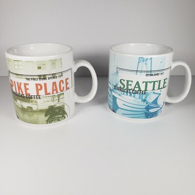 Starbucks 1999 Pike Place Mug & 1998 Seattle Mug | eBay