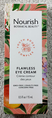 NEW 2x Nourish Botanical Beauty Flawless Eye Cream 0.5 oz Youth Boost Complex