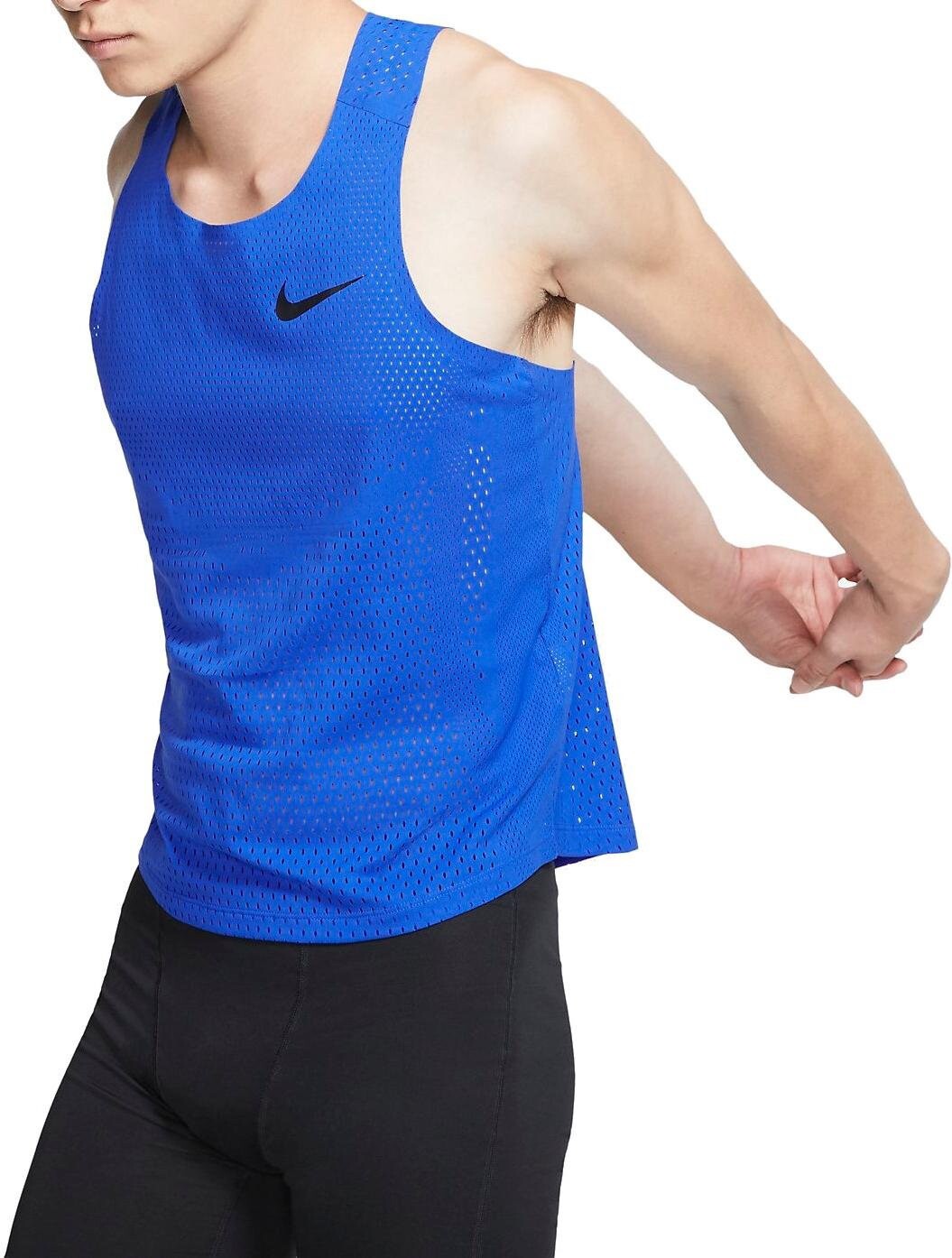 Nike Aeroswift Singlet Jersey VaporKnit Tank - AQ5247-405 - Blue/Black -  Large | eBay