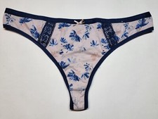 Lane Bryant Cacique panties 14/16 white Blue Pink cotton thong