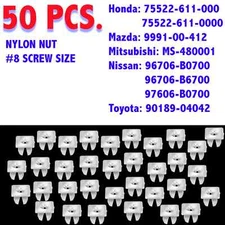 50 Headlight License Bumper Nut Grommet For TOYOTA Mazda Honda Mitsubishi NISSAN