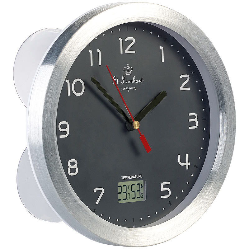 St Leonhard Kleine Funk Wanduhr Leonhard Badezimmer-Funk-Wanduhr