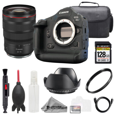 Canon EOS R1 + RF 24-70mm f/2.8L IS USM Lens +128GB+UV Filter- Basic Kit