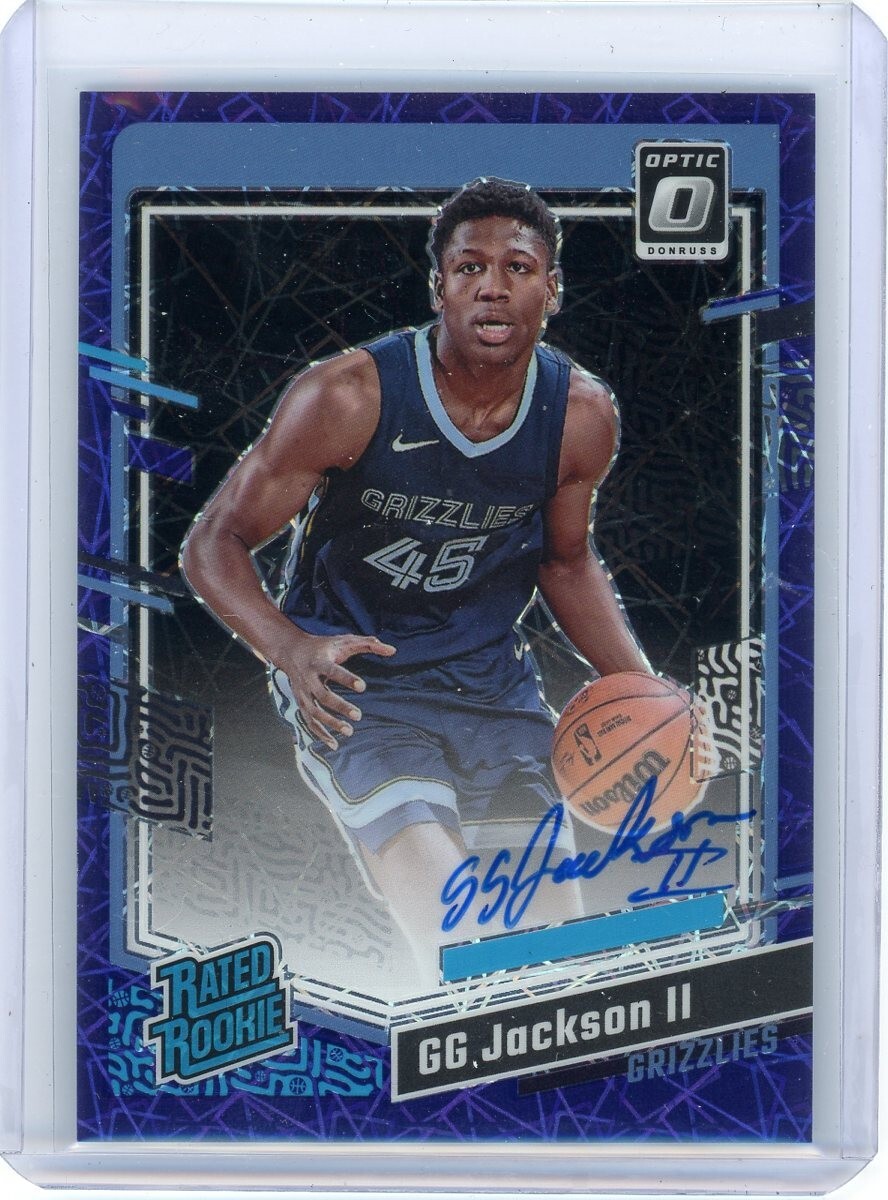 2023-24 Optic GG Jackson II Purple Velocity Rated Rookie Auto /3 Grizzlies