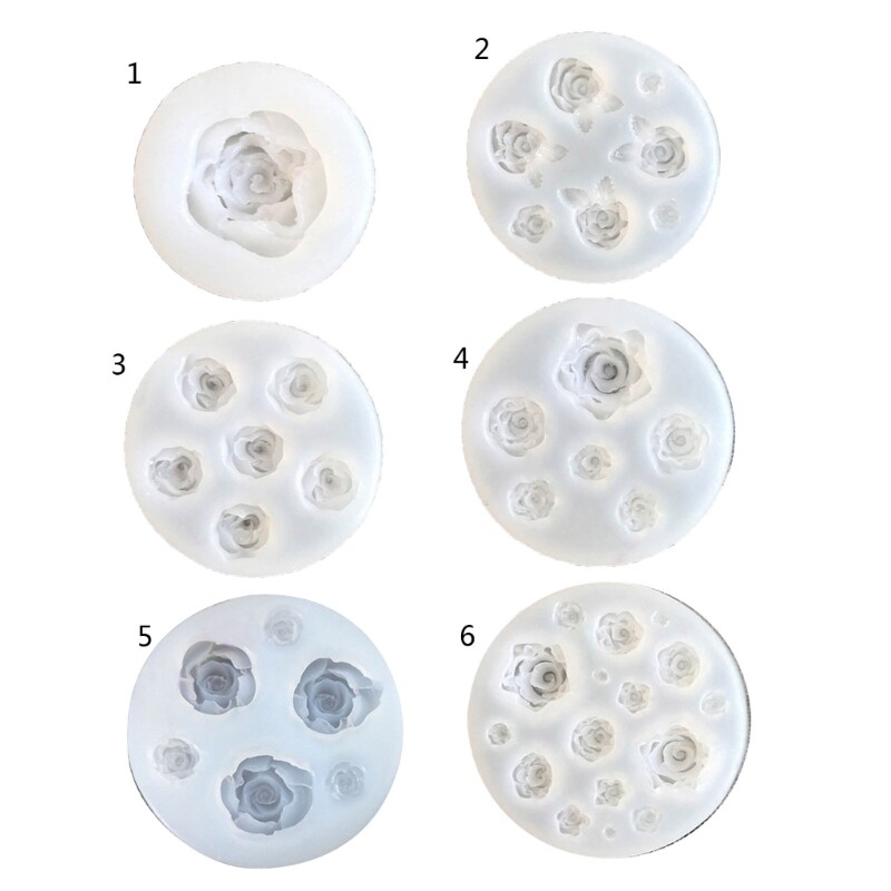 6 Elegant Resin Flower Ornament DIY Silicone Molds for Jewelry Making