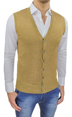 MAGLIONCINO SMANICATO UOMO CASUAL GIALLO SENAPE CARDIGAN MAGLIA CON BOTTONI  | eBay