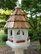 Starlight Bistro© Medium handmade birdfeeder from copper, cypress and cedar