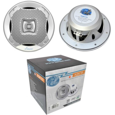 2 Lautsprecher Wasserdicht Lanzar AQ6CXS 2 Vie Silber Ab 6,5 '' 200 Watt RMS