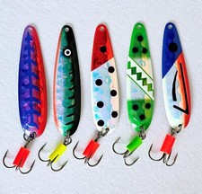 (CT of 5) Kingfisher Tackle Proeye Magnum Trolling Spoons 3.75" 15g VMC 1/0 Hook