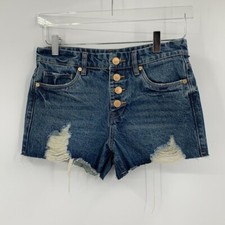 Blank NYC Barrow Vintage high-rise denim jean shorts cut-off distressed new 25