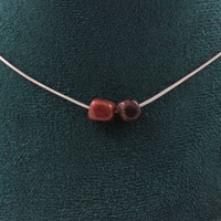 Mineralien Und Steine PréCieuses. Halskette 2 Perlen Rhodochrosit Du Brazilien