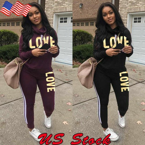2pcs/set Women Casual Tracksuit Jogging 