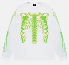 Stussy RIB CAGE 3M Long Sleeve Tee T-Shirt Black size L LARGE - NWT