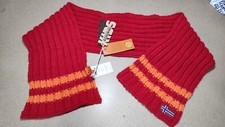 NEW Napapijri Striped Red Scarf Kids Size Norway Flag Made in Italy Knit Winter