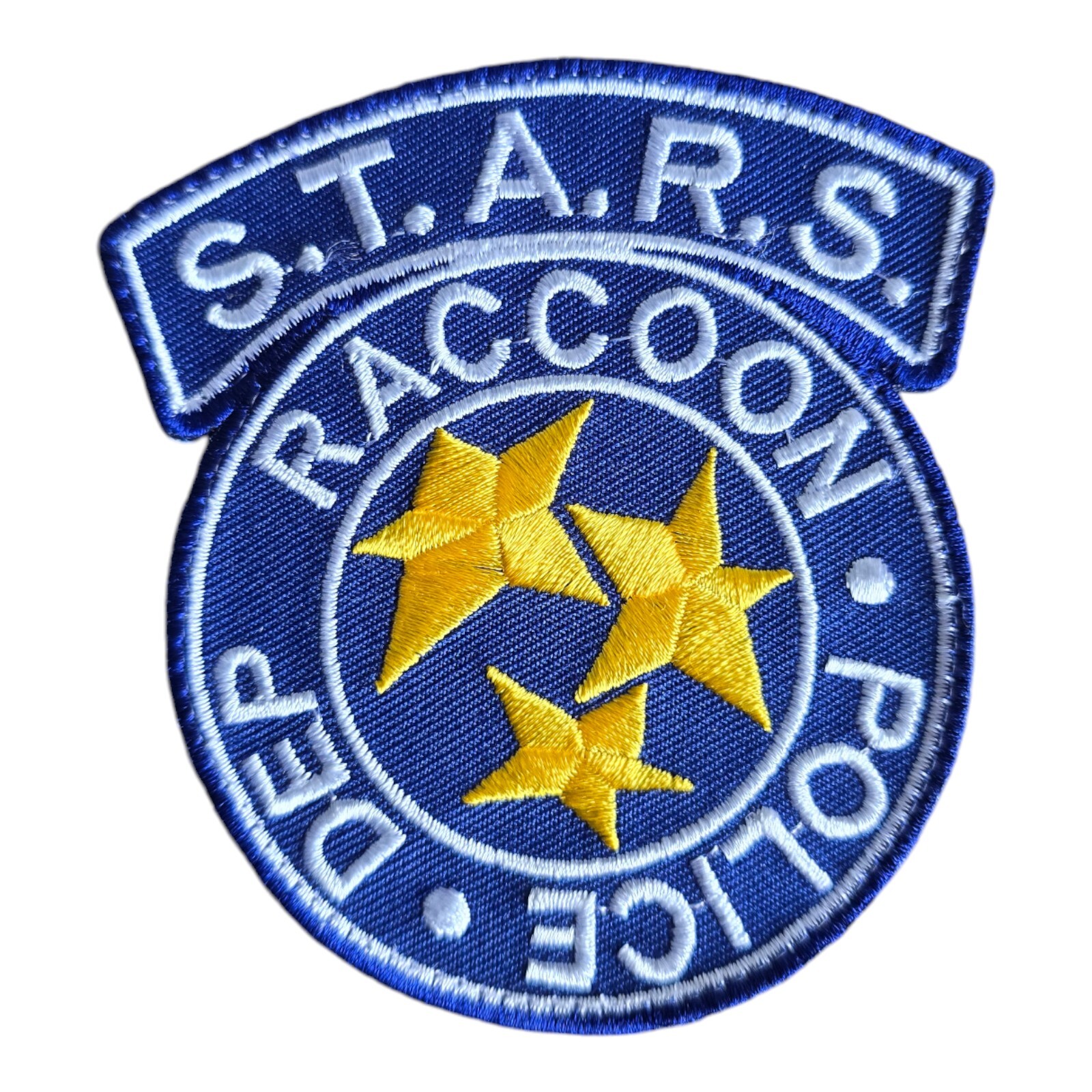 RESIDENT EVIL STARS RACCOON POLICE DEPT BLUE LOGO HOOK COSTUME UNIFORM PATCH