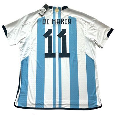 2022 Argentina Authentic Home Jersey #11 Di Maria 2XL Player Issue