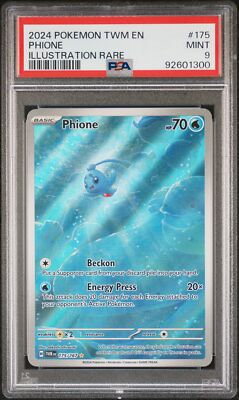 PSA 9 Phione Illustration Rare #175 2024 Pokemon TWM Masquerade