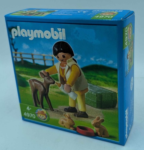 PLAYMOBIL 4970 Tierpflegerin mit Rehkitz und Hasen Reh Kitz Kaninchen Wald NEU - Picture 2 of 12
